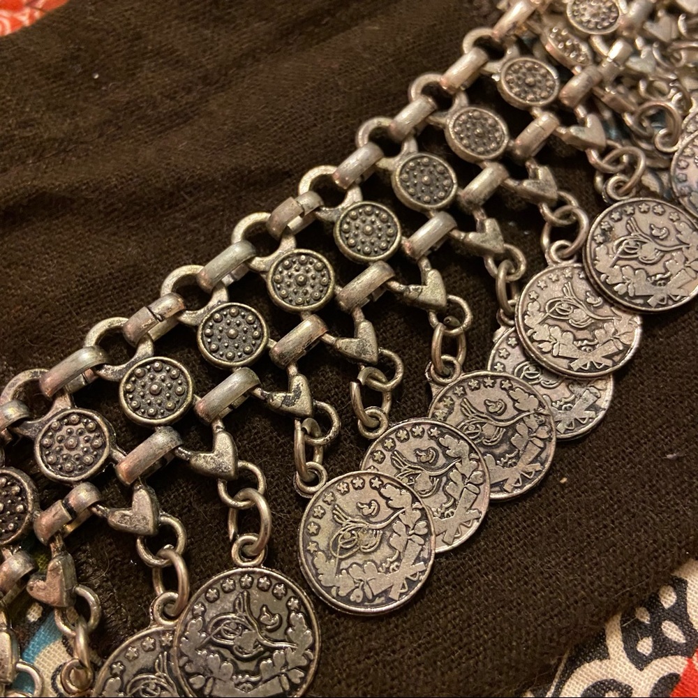 Silver Dangly Boho Anklet